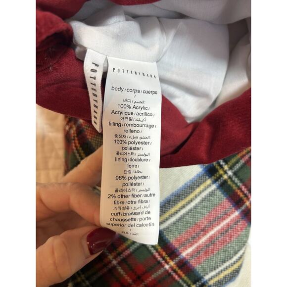 Pottery Barn STEWART Plaid Christmas Stocking Velvet Cuff - Picture 4 of 5